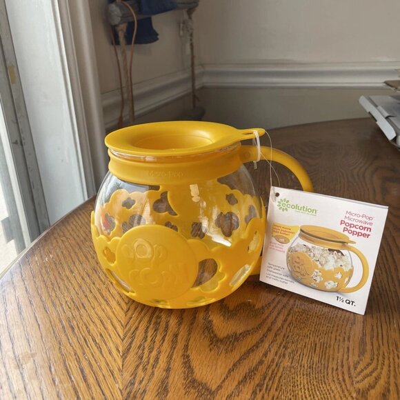 Ecolution Micro-Pop Popcorn Popper, With 3-in-1 Lid, 1.5 Quart, Yellow - NEW - Picture 4 of 4